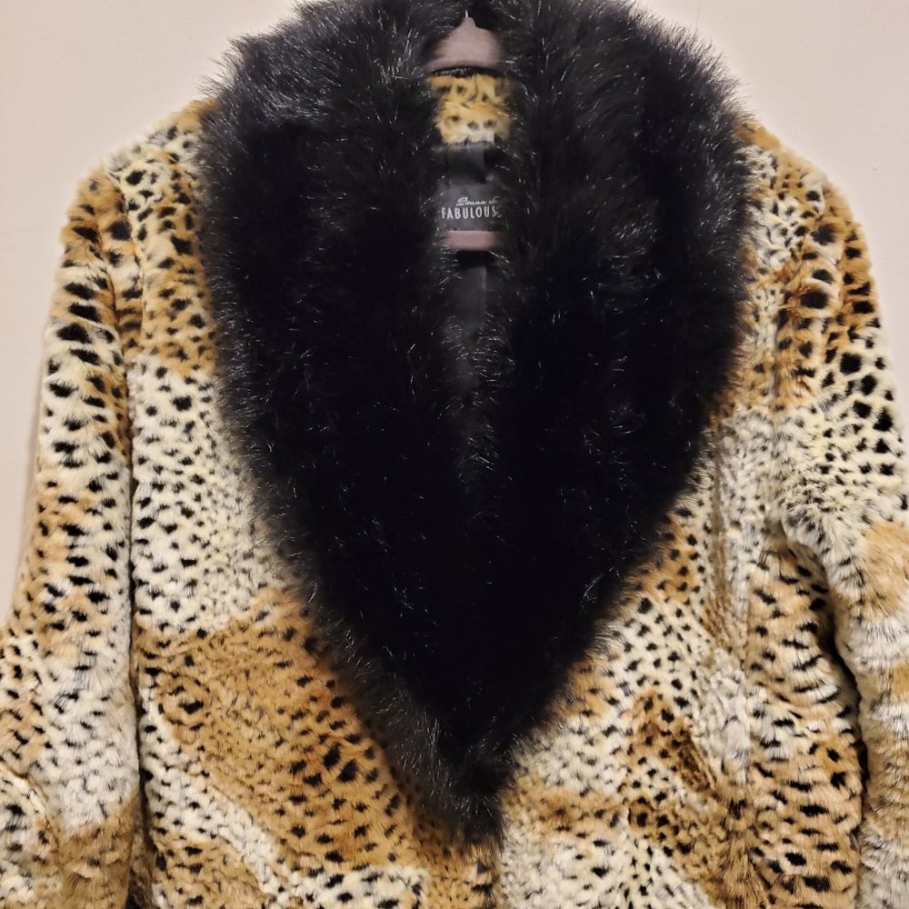 Donna Salyers Fabulous Furs Faux Fur Animal Print Jacket Size Medium - Picture 3 of 9